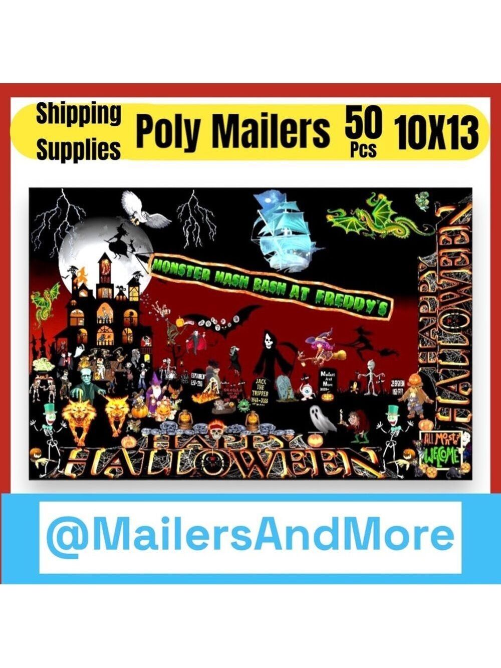 50 10x13 Poly Mailers Halloween Shipping Envelopes PRICE IS FIRM MONSTER Fall - Picture 3 of 8